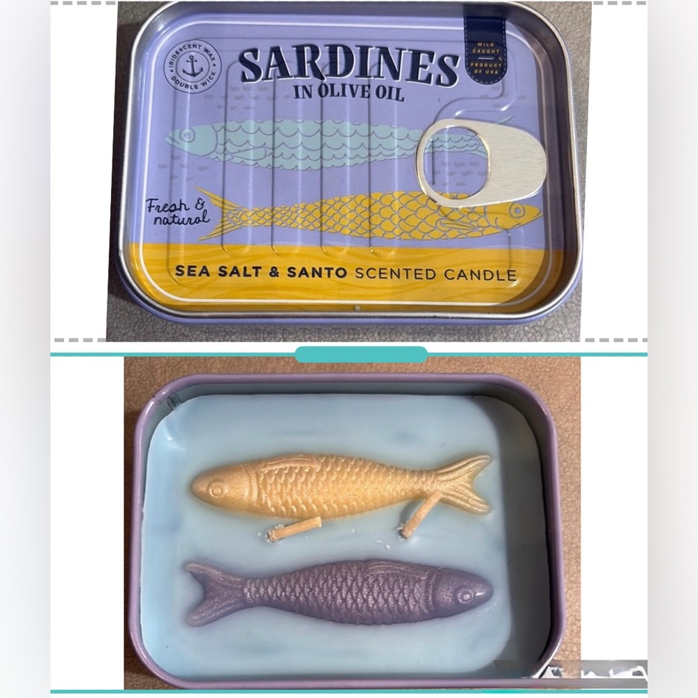 Purple and Yellow Retro Sardine Tin Candle